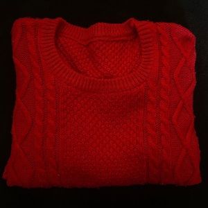 red textured crewneck